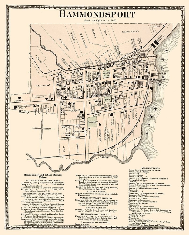 Picture of HAMMONDSPORT NEW YORK LANDOWNER - BEERS 1873