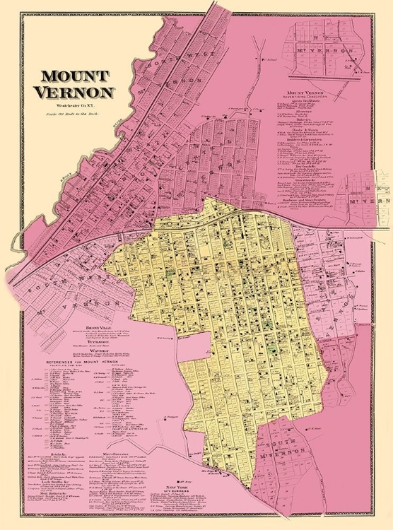 Picture of MOUNT VERNON NEW YORK LANDOWNER - BEERS 1868