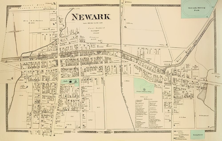 Picture of NEWARK CITY NEW YORK LANDOWNER - BEERS 1874