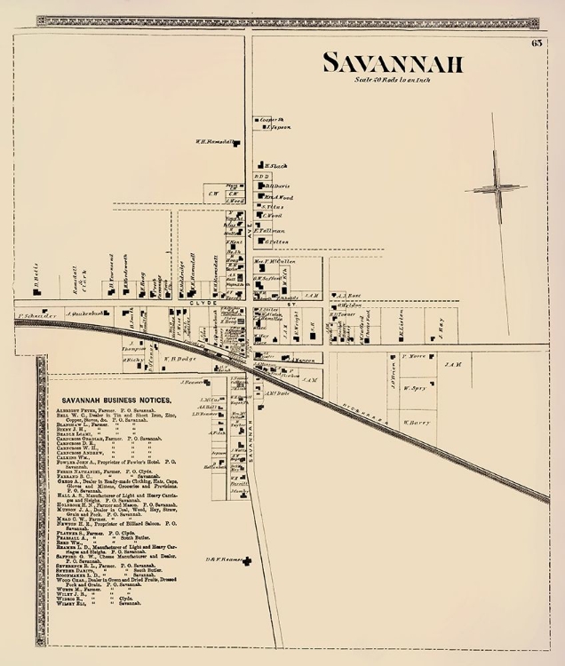 Picture of SAVANNAH CITY NEW YORK LANDOWNER - BEERS 1874