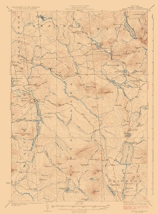 Picture of SANTA CLARA NEW YORK QUAD - USGS 1921