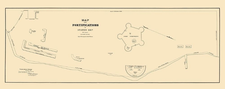 Picture of STATEN ISLAND NEW YORK FORTIFICATIONS 1827