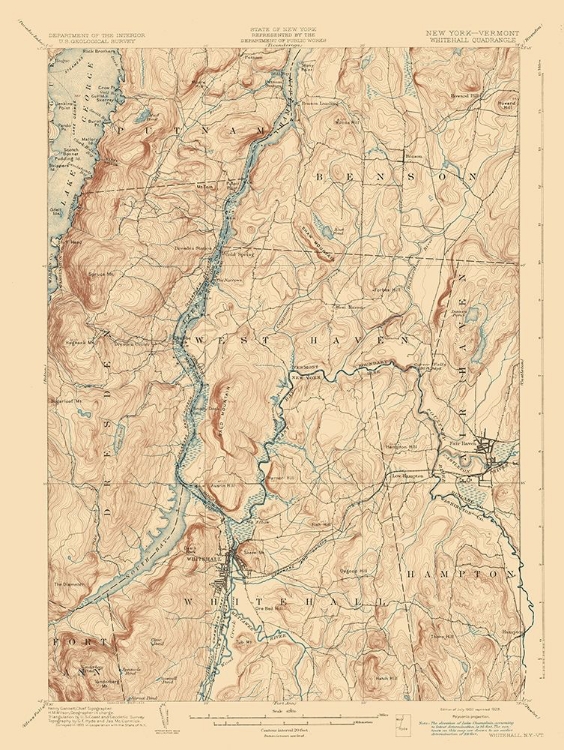 Picture of WHITEHALL NEW YORK VERMONT QUAD - USGS 1902