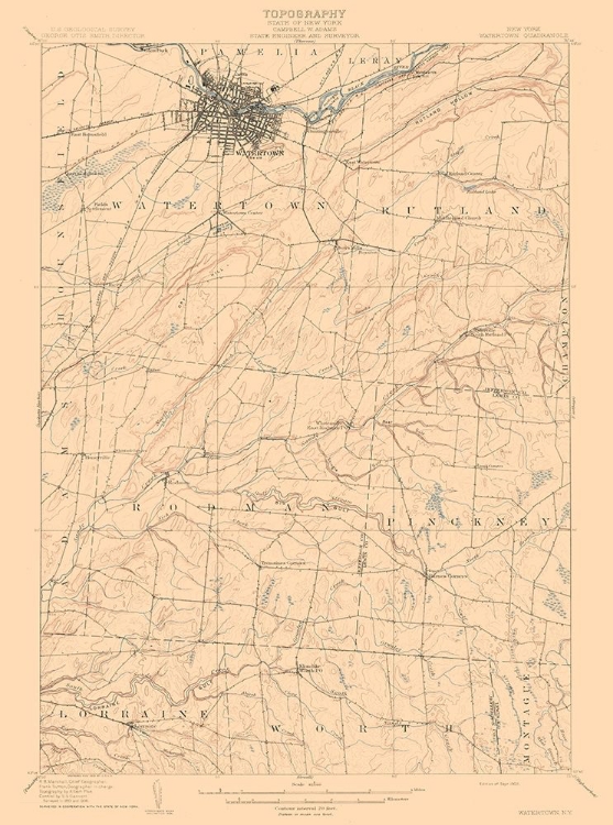 Picture of WATERTOWN NEW YORK QUAD - USGS 1909