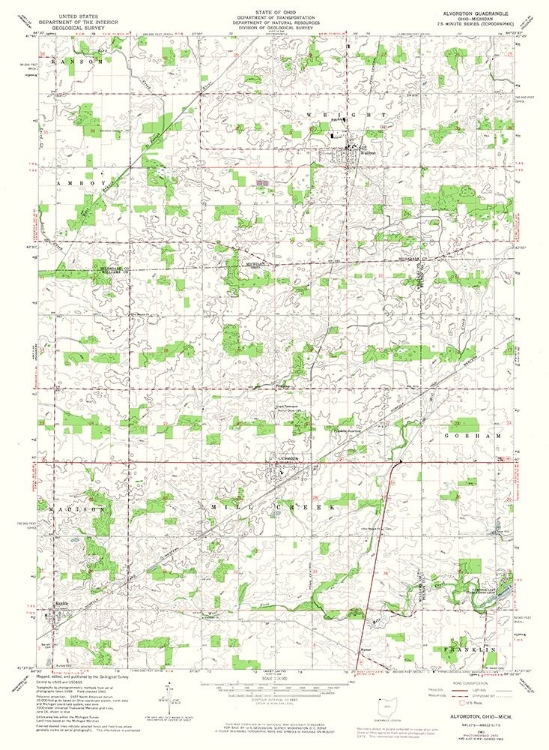 Picture of ALVORDTON OHIO QUAD - USGS 1961