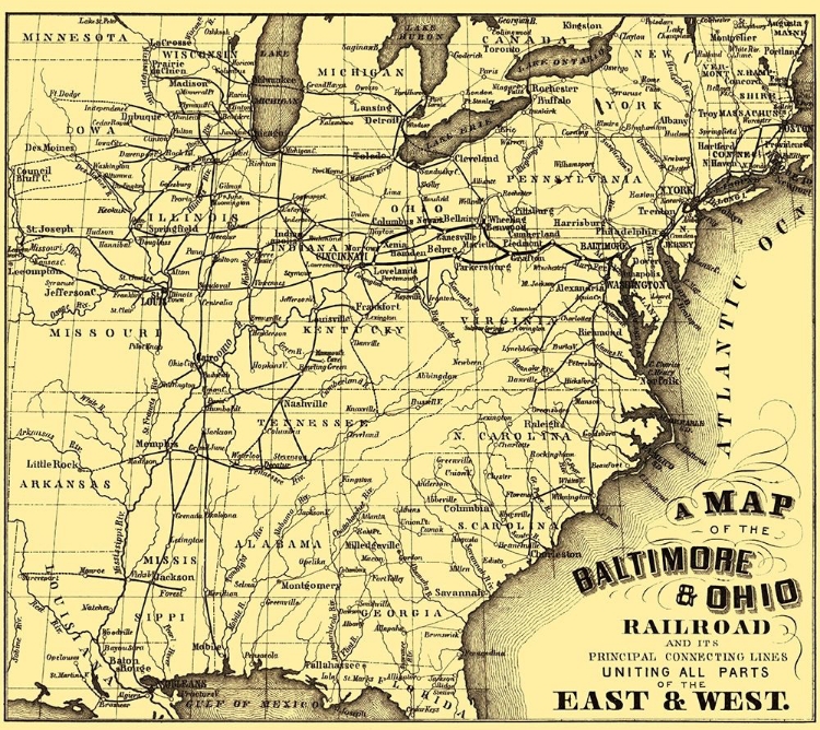 Picture of BALTIMORE AND OHIO RAILROAD - HOEN 1860