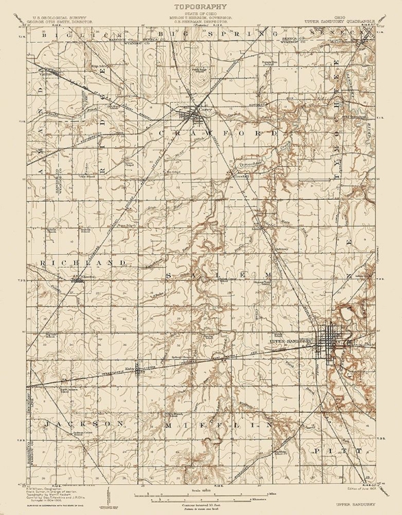 Picture of UPPER SANDUSKY OHIO QUAD - USGS 1907