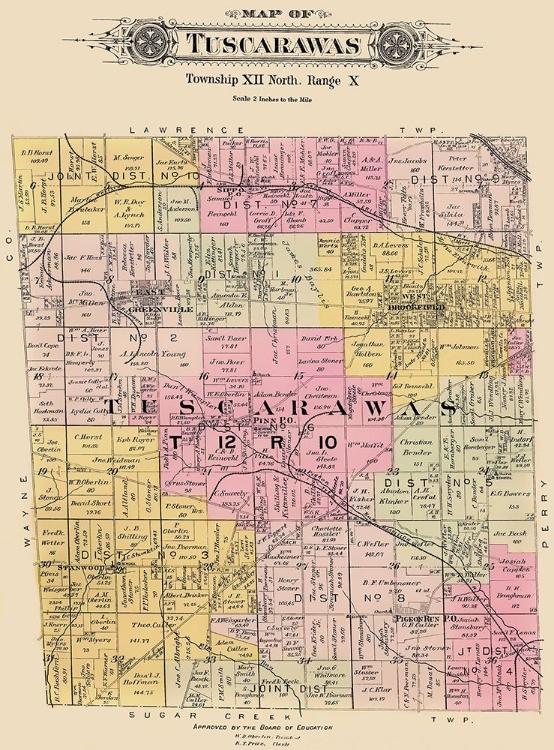 Picture of TUSCARAWAS OHIO LANDOWNER - LAWRENCE 1896