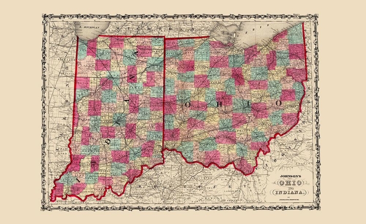 Picture of OHIO, INDIANA - JOHNSON 1860