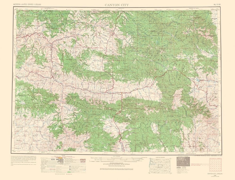 Picture of CANYON CITY OREGON QUAD - USGS 1966