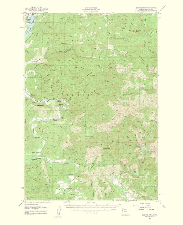 Picture of EUCHRE MOUNTAIN OREGON QUAD - USGS 1963