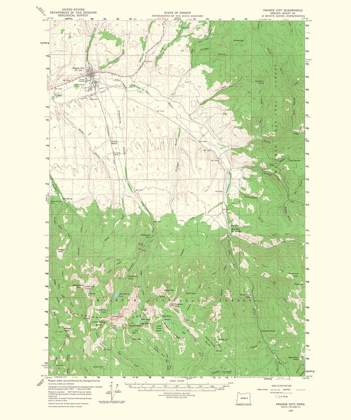 Picture of PRAIRIE CITY OREGON QUAD - USGS 1968