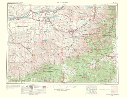 Picture of PENDLETON OREGON WASHINGTON QUAD - USGS 1964