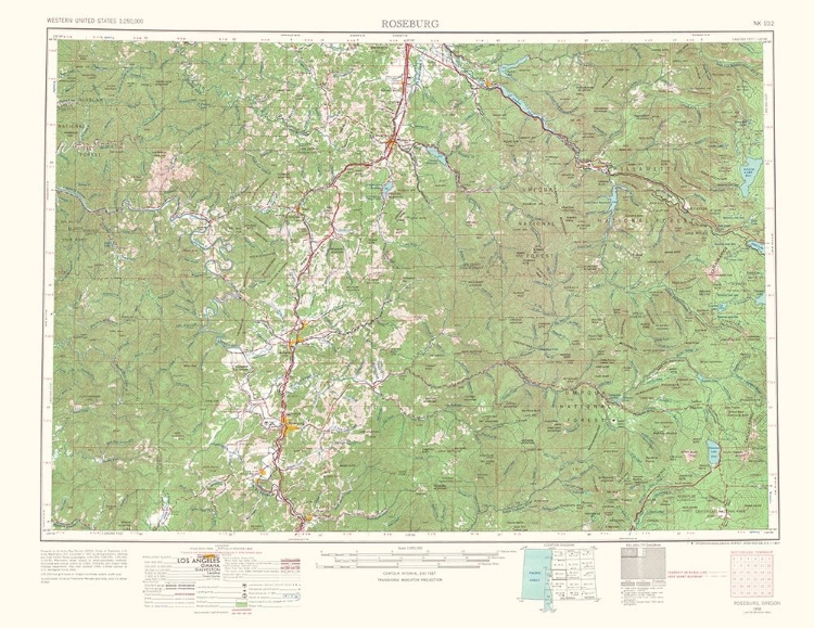 Picture of ROSEBURG OREGON QUAD - USGS 1967