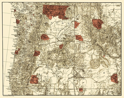 Picture of OREGON, WASHINGTON WITH INDIAN RESERVATIONS - 1881