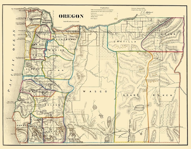 Picture of OREGON - USGLO 1866