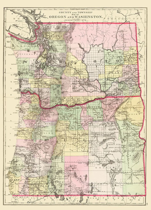 Picture of OREGON, WASHINGTON - BRADLEY 1887