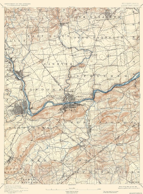 Picture of ALLENTOWN PENNSYLVANIA SHEET - USGS 1894