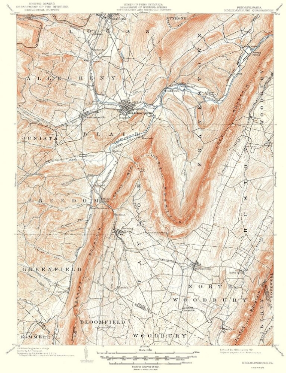 Picture of HOLLIDAYSBURG PENNSYLVANIA QUAD - USGS 1903