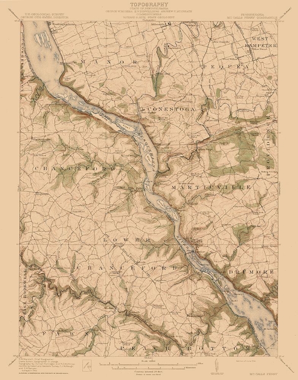 Picture of MCCALLS FERRY PENNSYLVANIA QUAD - USGS 1954