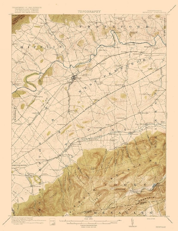 Picture of NEWVILLE PENNSYLVANIA QUAD - USGS 1919