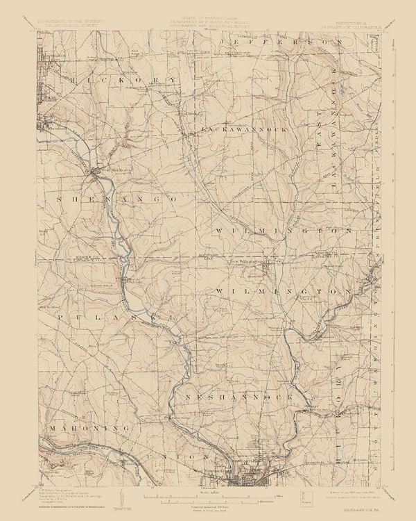 Picture of NESHANNOCK PENNSYLVANIA QUAD - USGS 1907