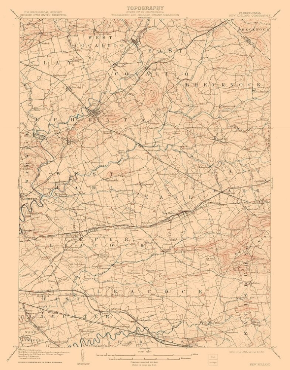 Picture of NEW HOLLAND PENNSYLVANIA QUAD - USGS 1908