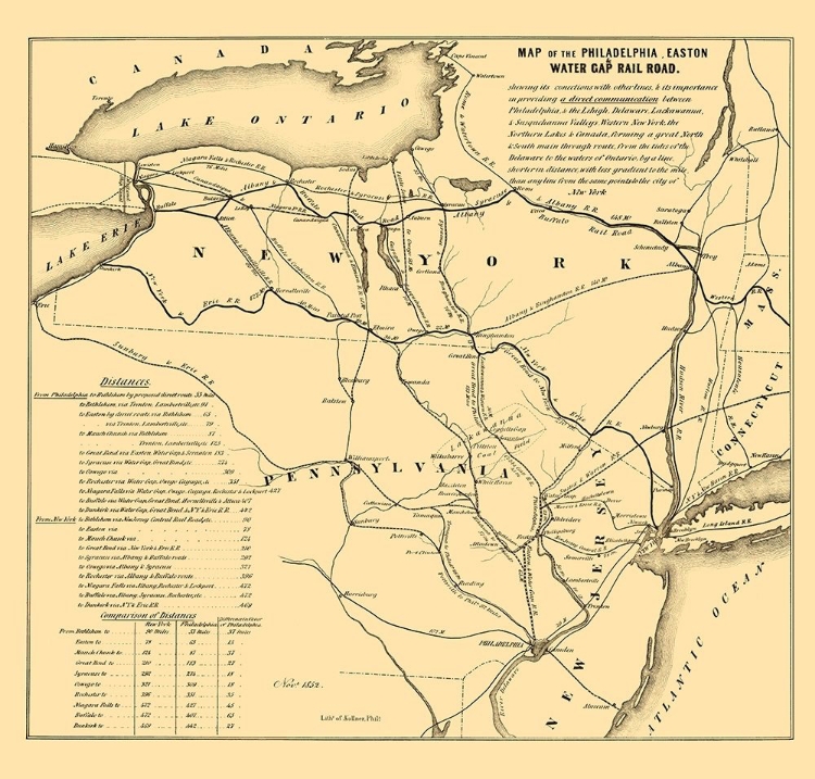 Picture of PHILADELPHIA, EASTON, WATER GAP RAILROAD 1852