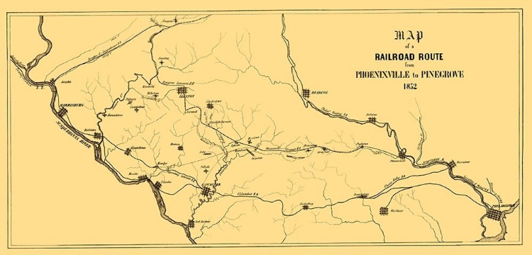 Picture of PHOENIXVILLE TO PINEGROVE RAILROAD ROUTE - 1852