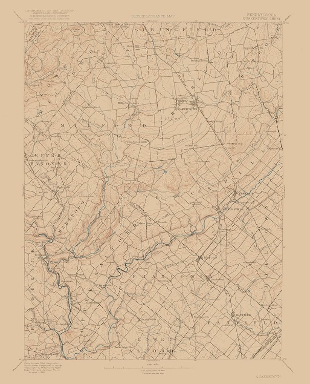 Picture of PENNSYLVANIA QUAKERTOWN SHEET - USGS 1888