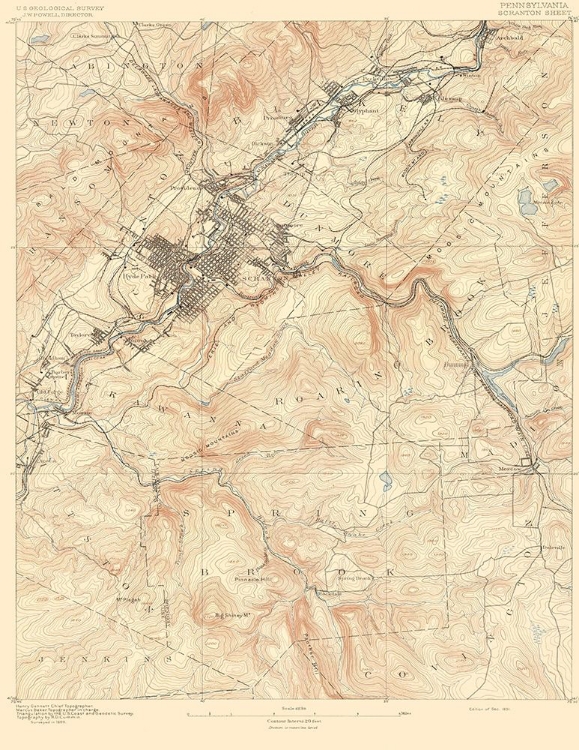 Picture of SCRANTON PENNSYLVANIA SHEET - USGS 1891