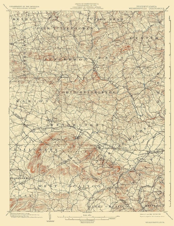 Picture of WERNERSVILLE PENNSYLVANIA QUAD - USGS 1902