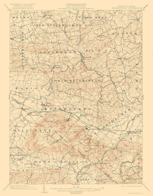 Picture of WERNERSVILLE PENNSYLVANIA QUAD - USGS 1902