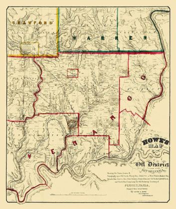 Picture of OIL DISTRICTS PENNSYLVANIA WITH LANDOWNERS