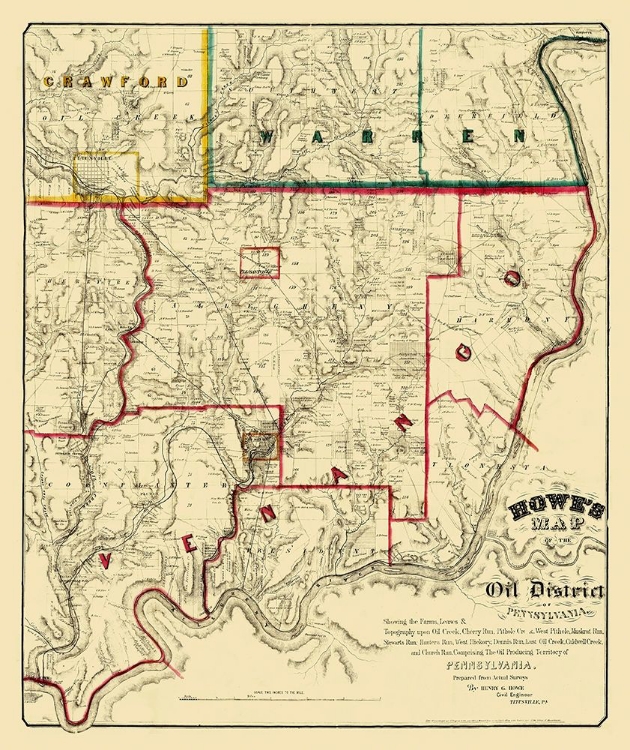 Picture of OIL DISTRICTS PENNSYLVANIA WITH LANDOWNERS