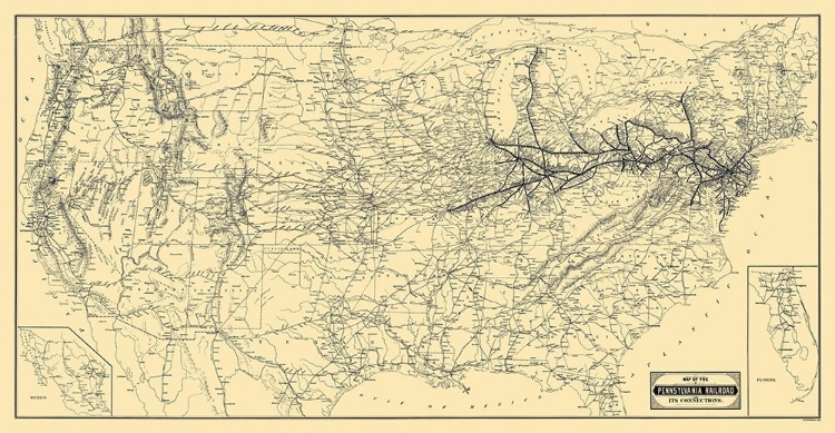 Picture of PENNSYLVANIA RAILROAD AND CONNECTIONS 1889