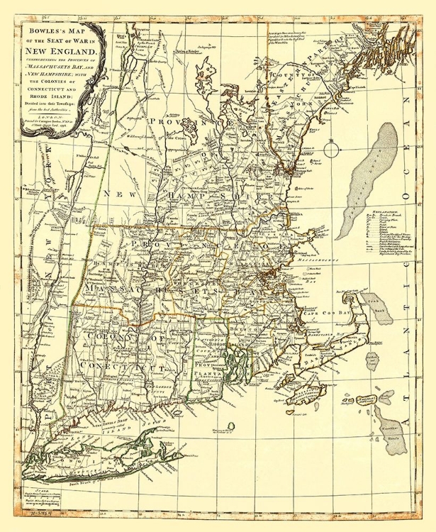 Picture of NEW ENGLAND SEAT OF WAR - BOWLES 1776