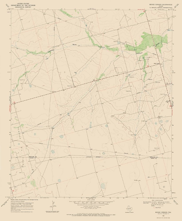 Picture of BENGE CORNER TEXAS QUAD - USGS 1968