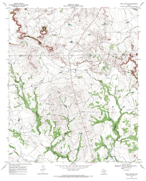 Picture of BEAL HOLLOW TEXAS QUAD - USGS 1969