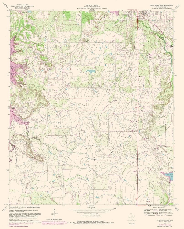 Picture of BUCK MOUNTAIN TEXAS QUAD - USGS 1961