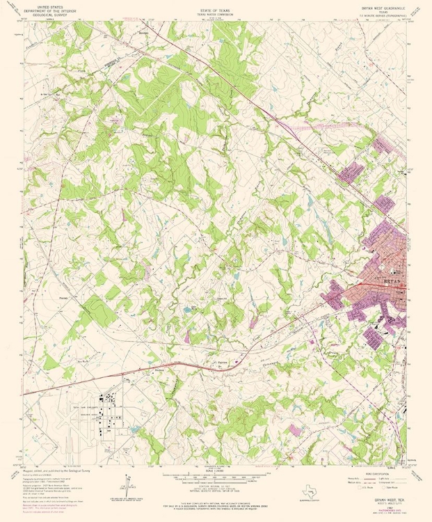 Picture of WEST BRYAN TEXAS QUAD - USGS 1962