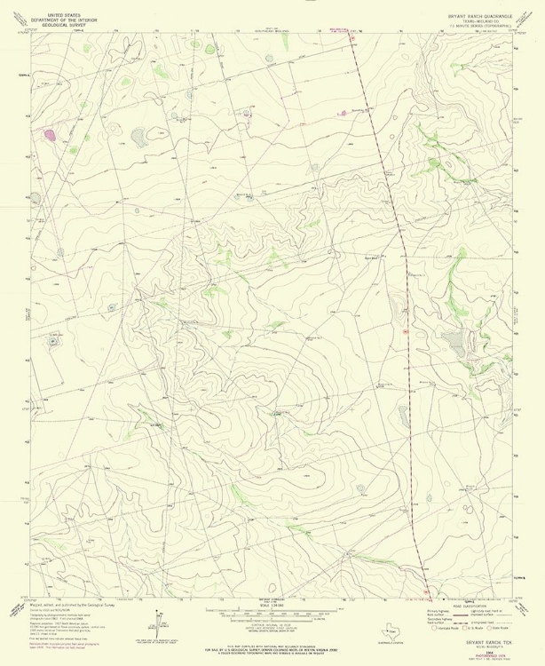 Picture of BRYANT RANCH TEXAS QUAD - USGS 1964