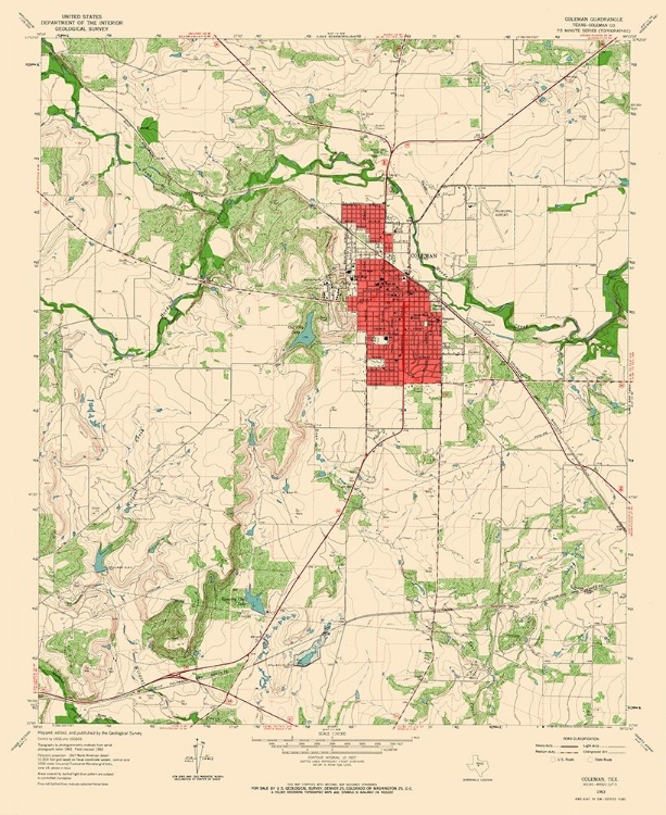 Picture of COLEMAN TEXAS QUAD - USGS 1963