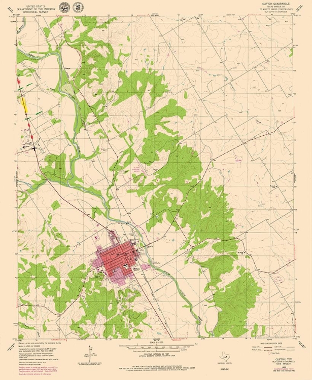 Picture of CLIFTON TEXAS QUAD - USGS 1955