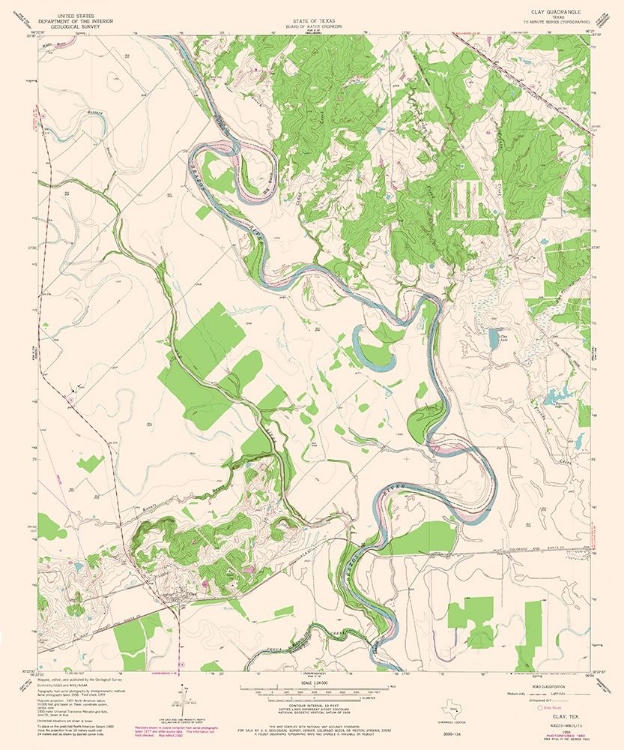 Picture of CLAY TEXAS QUAD - USGS 1980