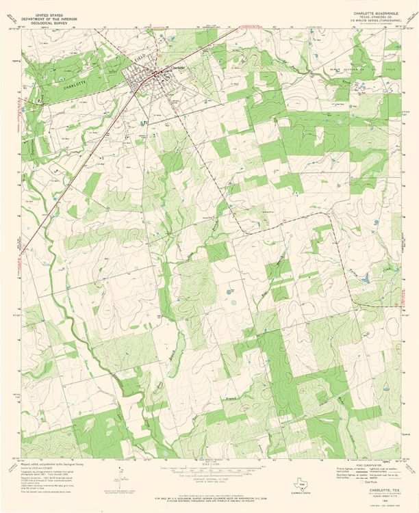 Picture of CHARLOTTE TEXAS QUAD - USGS 1968