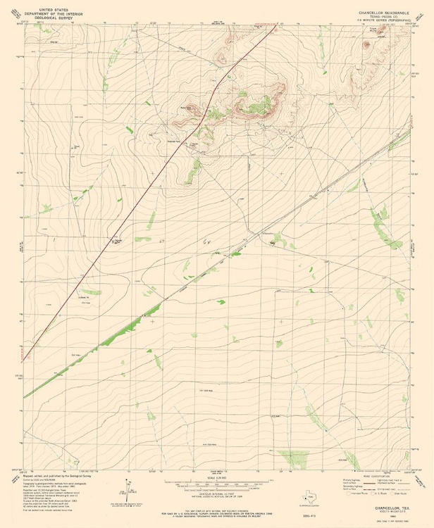 Picture of CHANCELLOR TEXAS QUAD - USGS 1980