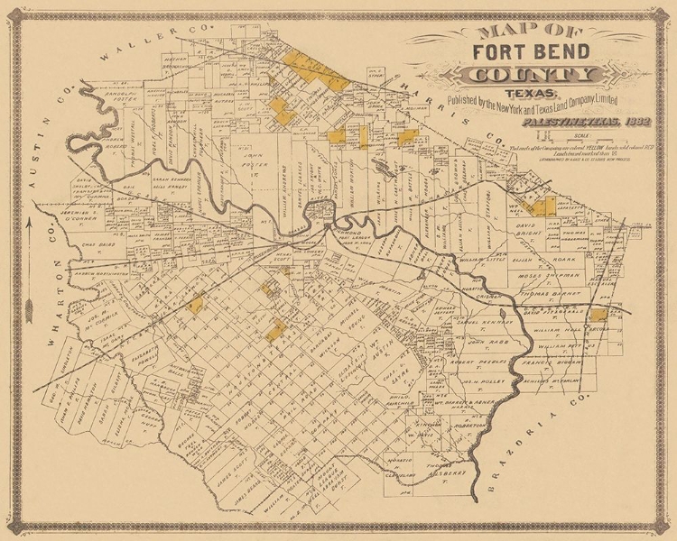 Picture of FORT BEND TEXAS LANDOWNER - LAND OFFICE 1882