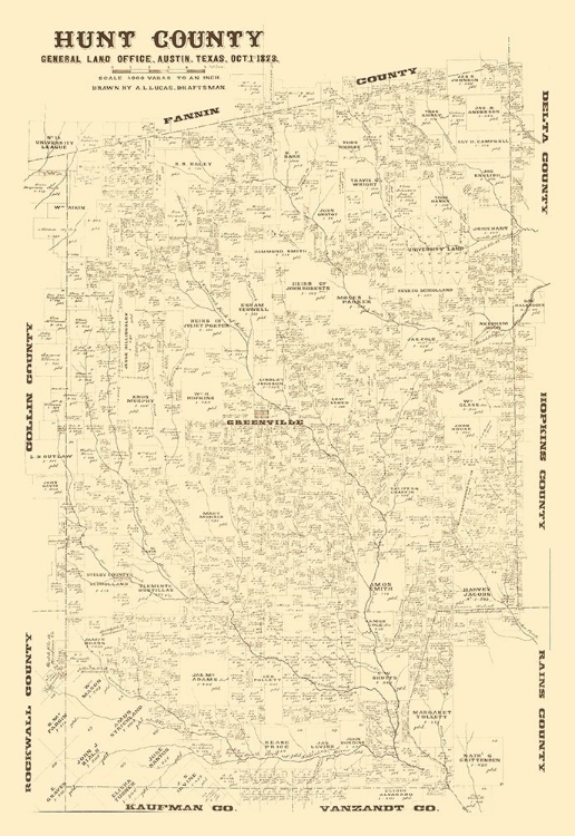 Picture of HUNT COUNTY TEXAS - LUCAS 1873