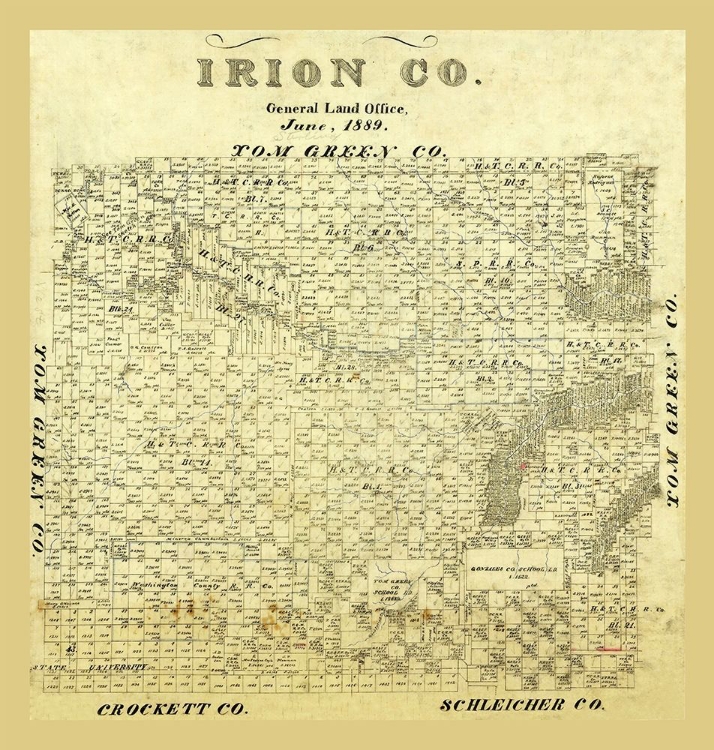 Picture of IRION COUNTY TEXAS - 1889